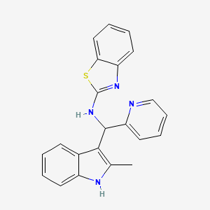 N-[(2-methyl-1H-indol-3-yl)(pyridin-2-yl)methyl]-1,3-benzothiazol-2-amine