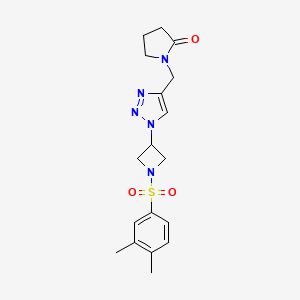 1-((1-(1-((3,4-dimethylphenyl)sulfonyl)azetidin-3-yl)-1H-1,2,3-triazol-4-yl)methyl)pyrrolidin-2-one