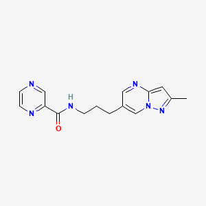 N-(3-(2-methylpyrazolo[1,5-a]pyrimidin-6-yl)propyl)pyrazine-2-carboxamide