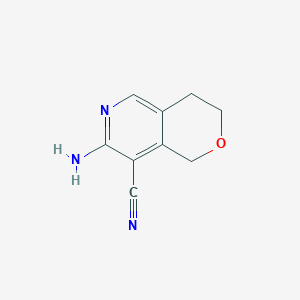 molecular formula C9H9N3O B2906965 7-amino-1H,3H,4H-pyrano[4,3-c]pyridine-8-carbonitrile CAS No. 1540969-80-9