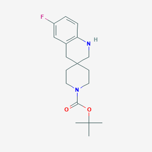 molecular formula C18H25FN2O2 B2906968 tert-Butyl 6'-fluoro-2',4'-dihydro-1'H-spiro[piperidine-4,3'-quinoline]-1-carbox CAS No. 1439897-52-5