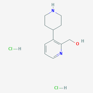 molecular formula C11H18Cl2N2O B2906972 (3-(Piperidin-4-yl)pyridin-2-yl)methanol dihydrochloride CAS No. 1853217-76-1
