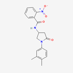 N-(1-(3,4-dimethylphenyl)-5-oxopyrrolidin-3-yl)-2-nitrobenzamide