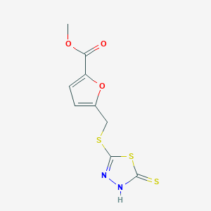 molecular formula C9H8N2O3S3 B2907009 Methyl 5-{[(5-sulfanyl-1,3,4-thiadiazol-2-yl)sulfanyl]methyl}furan-2-carboxylate CAS No. 790270-68-7