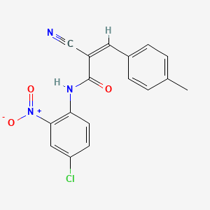 molecular formula C17H12ClN3O3 B2907014 (Z)-N-(4-chloro-2-nitrophenyl)-2-cyano-3-(p-tolyl)acrylamide CAS No. 444097-92-1