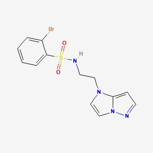 molecular formula C13H13BrN4O2S B2907017 N-(2-(1H-imidazo[1,2-b]pyrazol-1-yl)ethyl)-2-bromobenzenesulfonamide CAS No. 1795490-18-4