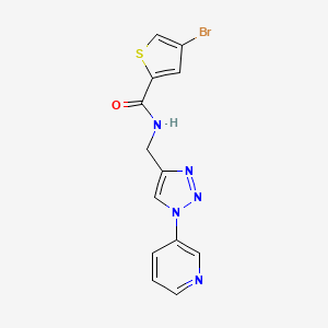 molecular formula C13H10BrN5OS B2907027 4-bromo-N-((1-(pyridin-3-yl)-1H-1,2,3-triazol-4-yl)methyl)thiophene-2-carboxamide CAS No. 2034583-56-5