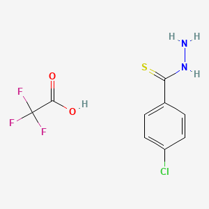 molecular formula C9H8ClF3N2O2S B2907028 4-Chlorobenzothiohydrazide 2,2,2-trifluoroacetate CAS No. 1956323-03-7