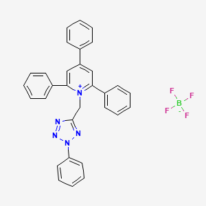molecular formula C31H24BF4N5 B2907030 2,4,6-Triphenyl-1-[(2-phenyl-2H-1,2,3,4-tetrazol-5-yl)methyl]pyridin-1-ium tetrafluoroborate CAS No. 457601-32-0