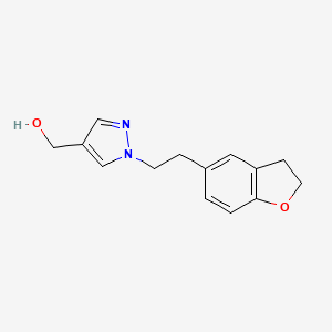 molecular formula C14H16N2O2 B2907033 {1-[2-(2,3-dihydro-1-benzofuran-5-yl)ethyl]-1H-pyrazol-4-yl}methanol CAS No. 1485610-78-3