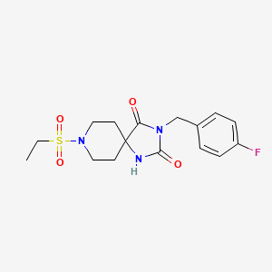 molecular formula C16H20FN3O4S B2907041 8-(Ethylsulfonyl)-3-(4-fluorobenzyl)-1,3,8-triazaspiro[4.5]decane-2,4-dione CAS No. 1021101-82-5
