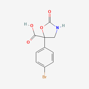 molecular formula C10H8BrNO4 B2907046 5-(4-Bromophenyl)-2-oxo-1,3-oxazolidine-5-carboxylic acid CAS No. 2248283-99-8