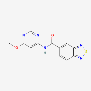molecular formula C12H9N5O2S B2907047 N-(6-methoxypyrimidin-4-yl)benzo[c][1,2,5]thiadiazole-5-carboxamide CAS No. 1396851-41-4