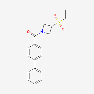 molecular formula C18H19NO3S B2907051 1-{[1,1'-biphenyl]-4-carbonyl}-3-(ethanesulfonyl)azetidine CAS No. 2034401-97-1