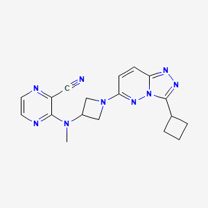 3-[(1-{3-Cyclobutyl-[1,2,4]triazolo[4,3-b]pyridazin-6-yl}azetidin-3-yl)(methyl)amino]pyrazine-2-carbonitrile