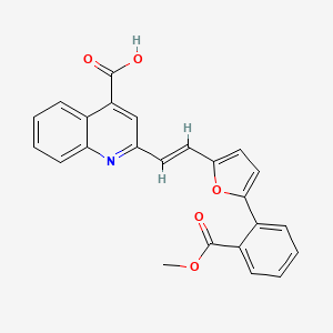 molecular formula C24H17NO5 B2907056 2-[(E)-2-[5-(2-methoxycarbonylphenyl)furan-2-yl]ethenyl]quinoline-4-carboxylic acid CAS No. 868145-97-5