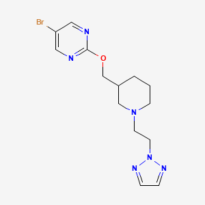 molecular formula C14H19BrN6O B2907059 5-Bromo-2-[[1-[2-(triazol-2-yl)ethyl]piperidin-3-yl]methoxy]pyrimidine CAS No. 2379977-03-2