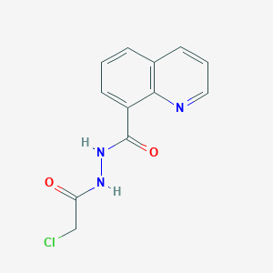 molecular formula C12H10ClN3O2 B2907065 N'-(2-Chloroacetyl)quinoline-8-carbohydrazide CAS No. 2411218-33-0