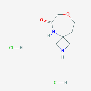 molecular formula C7H14Cl2N2O2 B2907075 8-Oxa-2,5-diazaspiro[3.6]decan-6-one;dihydrochloride CAS No. 2361645-58-9