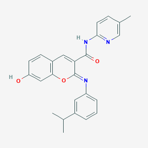 molecular formula C25H23N3O3 B2907081 (2Z)-7-hydroxy-N-(5-methylpyridin-2-yl)-2-{[3-(propan-2-yl)phenyl]imino}-2H-chromene-3-carboxamide CAS No. 1327186-08-2