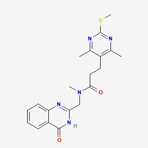 3-[4,6-dimethyl-2-(methylsulfanyl)pyrimidin-5-yl]-N-methyl-N-[(4-oxo-3,4-dihydroquinazolin-2-yl)methyl]propanamide