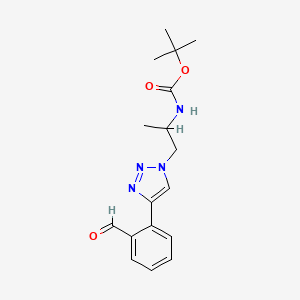 Tert-butyl N-[1-[4-(2-formylphenyl)triazol-1-yl]propan-2-yl]carbamate