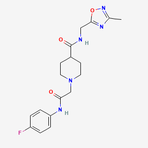 1-(2-((4-fluorophenyl)amino)-2-oxoethyl)-N-((3-methyl-1,2,4-oxadiazol-5-yl)methyl)piperidine-4-carboxamide