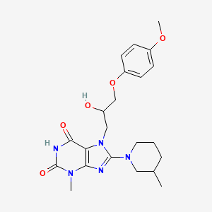 B2907126 7-(2-hydroxy-3-(4-methoxyphenoxy)propyl)-3-methyl-8-(3-methylpiperidin-1-yl)-1H-purine-2,6(3H,7H)-dione CAS No. 941965-09-9