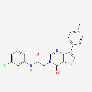 molecular formula C21H16ClN3O2S B2907133 N-(3-chlorophenyl)-2-[7-(4-methylphenyl)-4-oxothieno[3,2-d]pyrimidin-3(4H)-yl]acetamide CAS No. 1207013-30-6