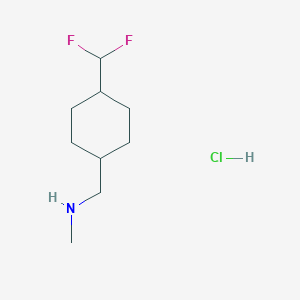 molecular formula C9H18ClF2N B2907146 1-[4-(Difluoromethyl)cyclohexyl]-N-methylmethanamine;hydrochloride CAS No. 2445791-59-1
