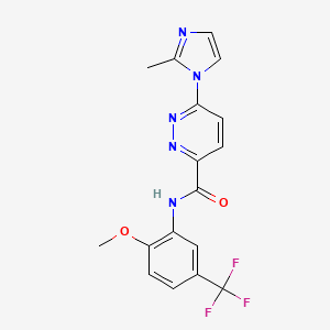 N-(2-methoxy-5-(trifluoromethyl)phenyl)-6-(2-methyl-1H-imidazol-1-yl)pyridazine-3-carboxamide