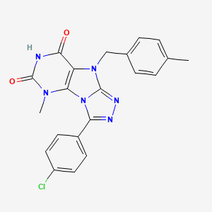 3-(4-chlorophenyl)-5-methyl-9-(4-methylbenzyl)-5H-[1,2,4]triazolo[4,3-e]purine-6,8(7H,9H)-dione