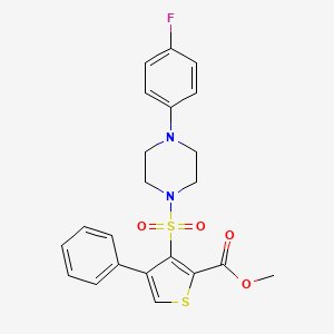molecular formula C22H21FN2O4S2 B2907164 Methyl 3-{[4-(4-fluorophenyl)piperazin-1-yl]sulfonyl}-4-phenylthiophene-2-carboxylate CAS No. 899977-29-8