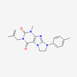 molecular formula C19H21N5O2 B2907166 4-Methyl-6-(4-methylphenyl)-2-(2-methylprop-2-enyl)-7,8-dihydropurino[7,8-a]imidazole-1,3-dione CAS No. 872840-36-3