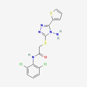 2-{[4-amino-5-(thiophen-2-yl)-4H-1,2,4-triazol-3-yl]sulfanyl}-N-(2,6-dichlorophenyl)acetamide