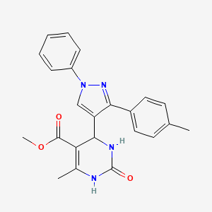 methyl 6-methyl-4-[3-(4-methylphenyl)-1-phenyl-1H-pyrazol-4-yl]-2-oxo-1,2,3,4-tetrahydropyrimidine-5-carboxylate