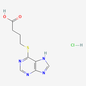 molecular formula C9H11ClN4O2S B2907172 4-(7H-Purin-6-ylsulfanyl)butanoic acid;hydrochloride CAS No. 2460749-93-1