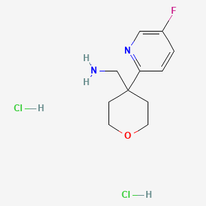 molecular formula C11H17Cl2FN2O B2907186 [4-(5-Fluoropyridin-2-yl)oxan-4-yl]methanamine dihydrochloride CAS No. 1402232-89-6