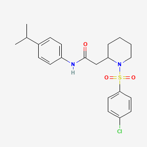 molecular formula C22H27ClN2O3S B2907194 2-(1-((4-chlorophenyl)sulfonyl)piperidin-2-yl)-N-(4-isopropylphenyl)acetamide CAS No. 941990-88-1