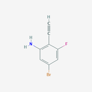 molecular formula C8H5BrFN B2907203 5-Bromo-2-ethynyl-3-fluoroaniline CAS No. 2470435-34-6