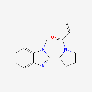molecular formula C15H17N3O B2907206 1-[2-(1-Methylbenzimidazol-2-yl)pyrrolidin-1-yl]prop-2-en-1-one CAS No. 2128704-81-2