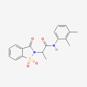 molecular formula C18H18N2O4S B2907238 N-(2,3-dimethylphenyl)-2-(1,1-dioxido-3-oxobenzo[d]isothiazol-2(3H)-yl)propanamide CAS No. 899955-40-9