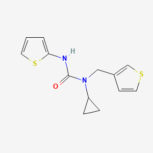 molecular formula C13H14N2OS2 B2907239 1-Cyclopropyl-3-(thiophen-2-yl)-1-(thiophen-3-ylmethyl)urea CAS No. 1235347-62-2