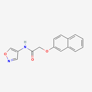 molecular formula C15H12N2O3 B2907242 N-(isoxazol-4-yl)-2-(naphthalen-2-yloxy)acetamide CAS No. 1396872-34-6