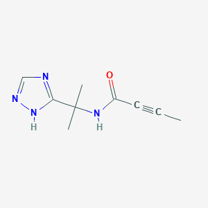 molecular formula C9H12N4O B2907246 N-[2-(1H-1,2,4-Triazol-5-yl)propan-2-yl]but-2-ynamide CAS No. 2411241-35-3