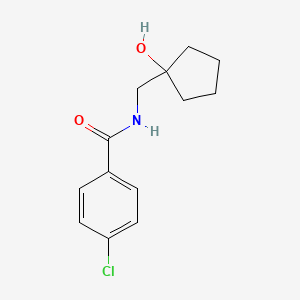 molecular formula C13H16ClNO2 B2907269 4-chloro-N-((1-hydroxycyclopentyl)methyl)benzamide CAS No. 1215328-91-8