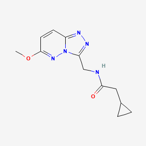 molecular formula C12H15N5O2 B2907300 2-cyclopropyl-N-((6-methoxy-[1,2,4]triazolo[4,3-b]pyridazin-3-yl)methyl)acetamide CAS No. 2320516-94-5