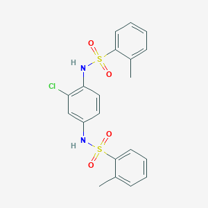 molecular formula C20H19ClN2O4S2 B290731 N-(2-chloro-4-{[(2-methylphenyl)sulfonyl]amino}phenyl)-2-methylbenzenesulfonamide 