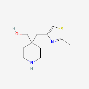 molecular formula C11H18N2OS B2907323 {4-[(2-Methyl-1,3-thiazol-4-yl)methyl]piperidin-4-yl}methanol CAS No. 1494635-48-1