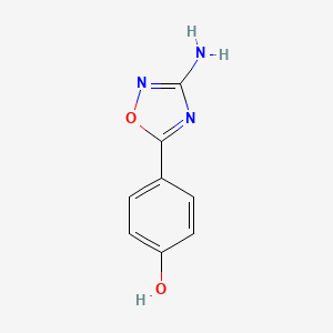 molecular formula C8H7N3O2 B2907328 4-(3-Amino-1,2,4-oxadiazol-5-yl)phenol CAS No. 1894061-59-6